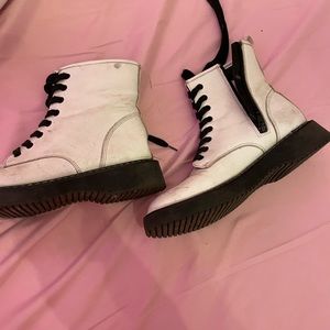 White Combat Boots